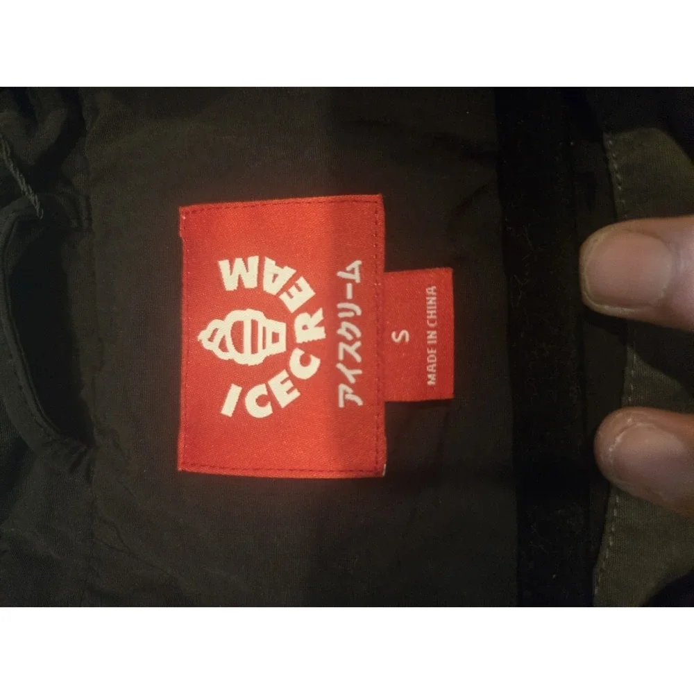 ICECREAM BBC Coach Jacket Black NWT Size Small Running Dog Graphic Coat